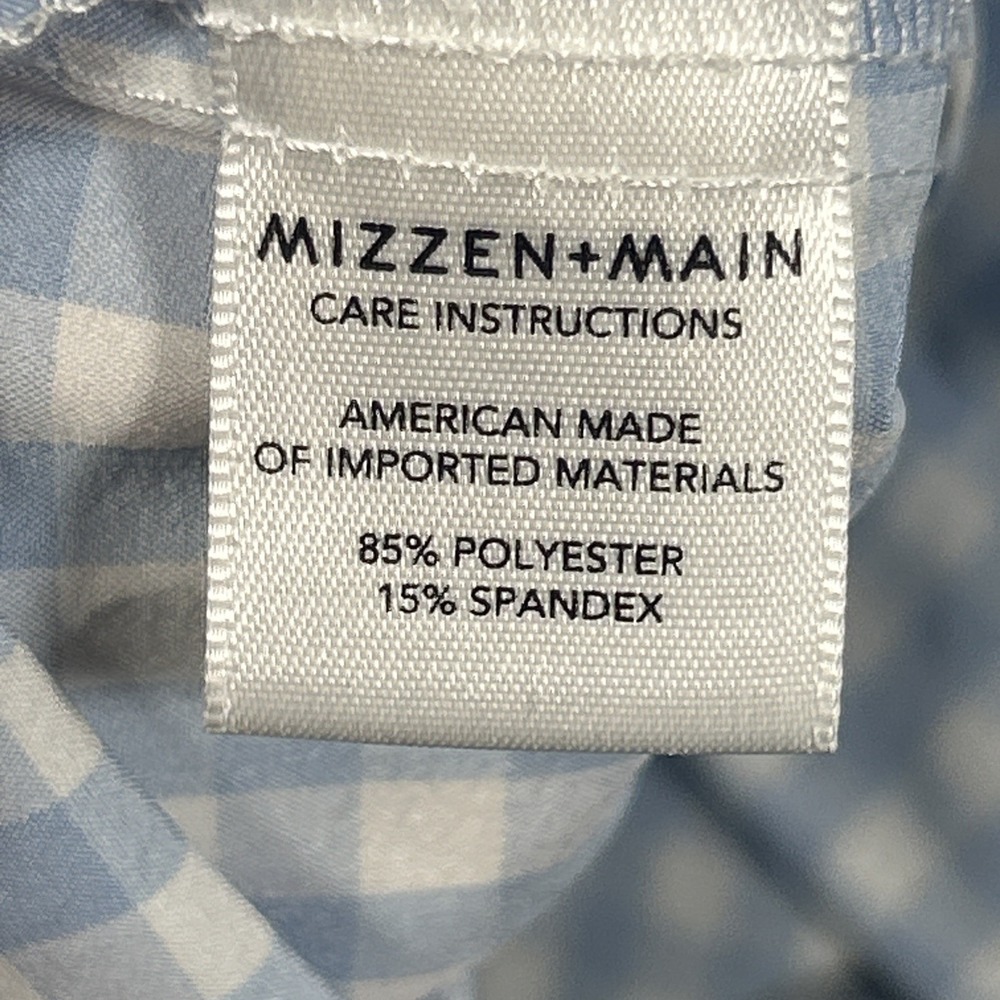 Mizzen Main Leeward Shirt Mens 2XL Plaid Check Button Up Blue Stretch - Picture 8 of 9